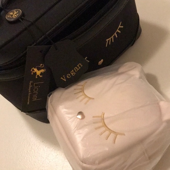 New Vegan Leather Cat Makeup Bag Duo - Picture 3 of 11
